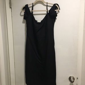 Abercrombie tie shoulder midi dress black